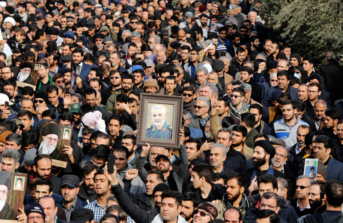 In januari 2020 gingen Iraanse demonstranten de straat op om de dood van generaal Qassem Soleimani. © Flickr / Coolloud 