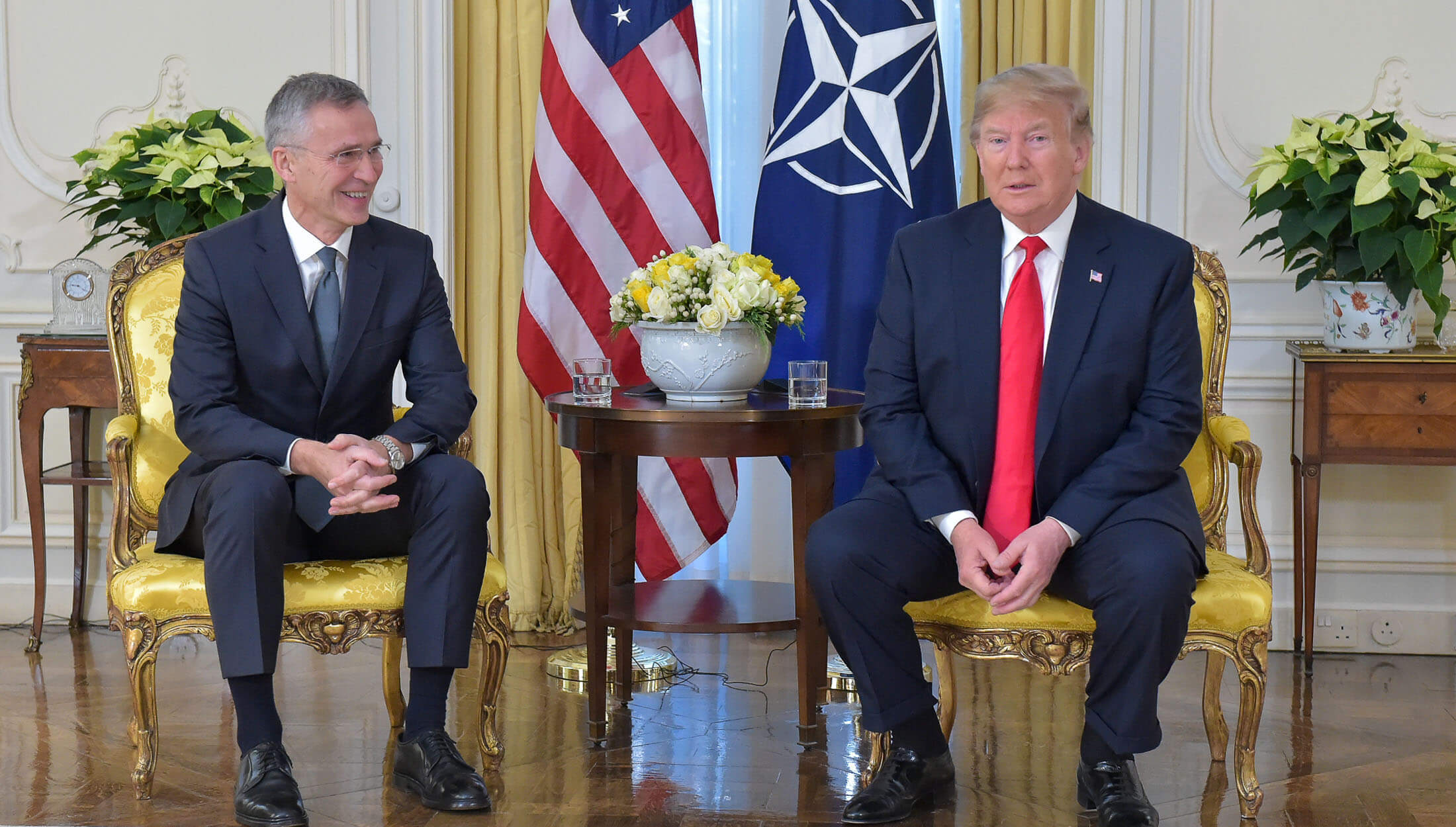 President Trump en Secretaris-Generaal van de NAVO Jens Stoltenberg tijdens een bijeenkomst in 2019. © Flickr / NATO North Atlantic Treaty Organization 
