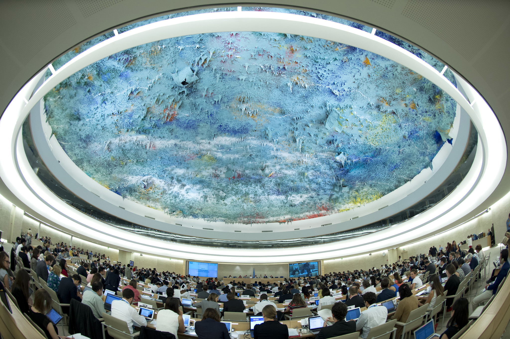Zitting van de VN-Mensenrechtenraad in 2016. UN Geneva