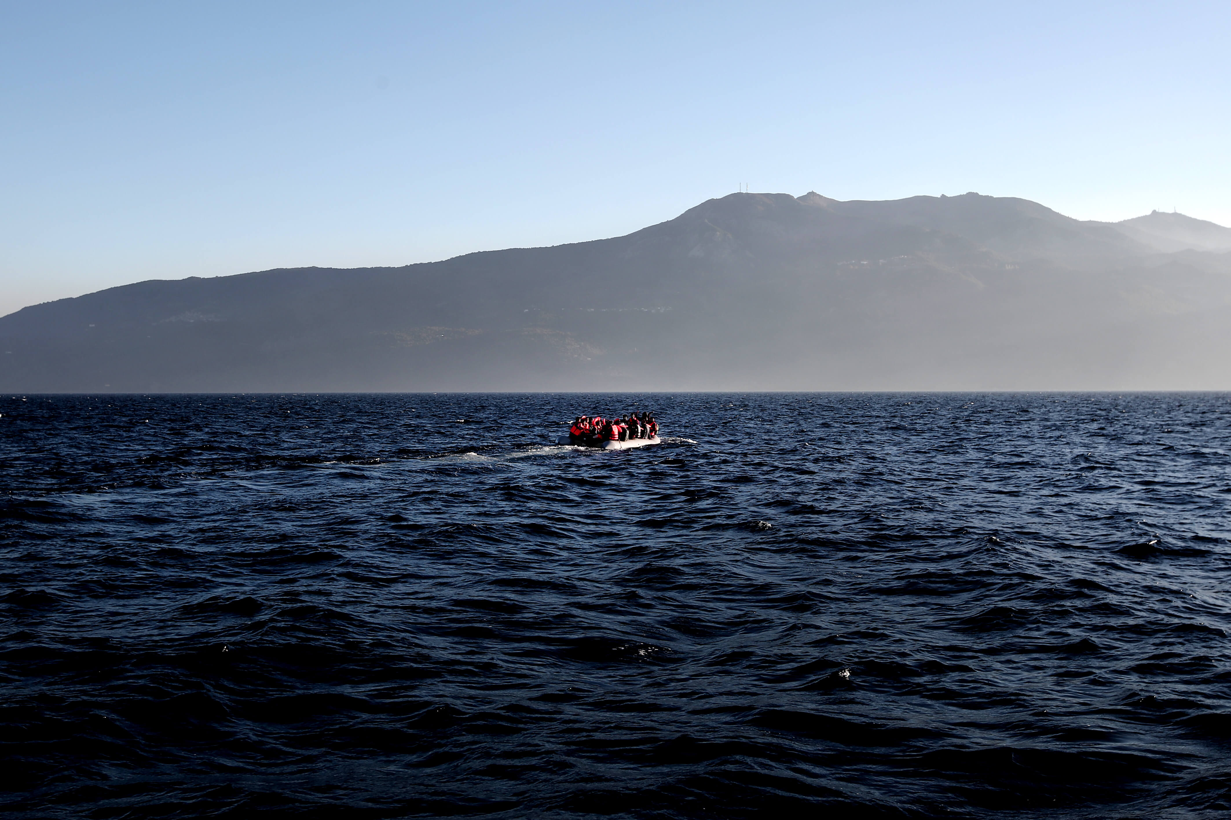 boot op zee in Lesbos 